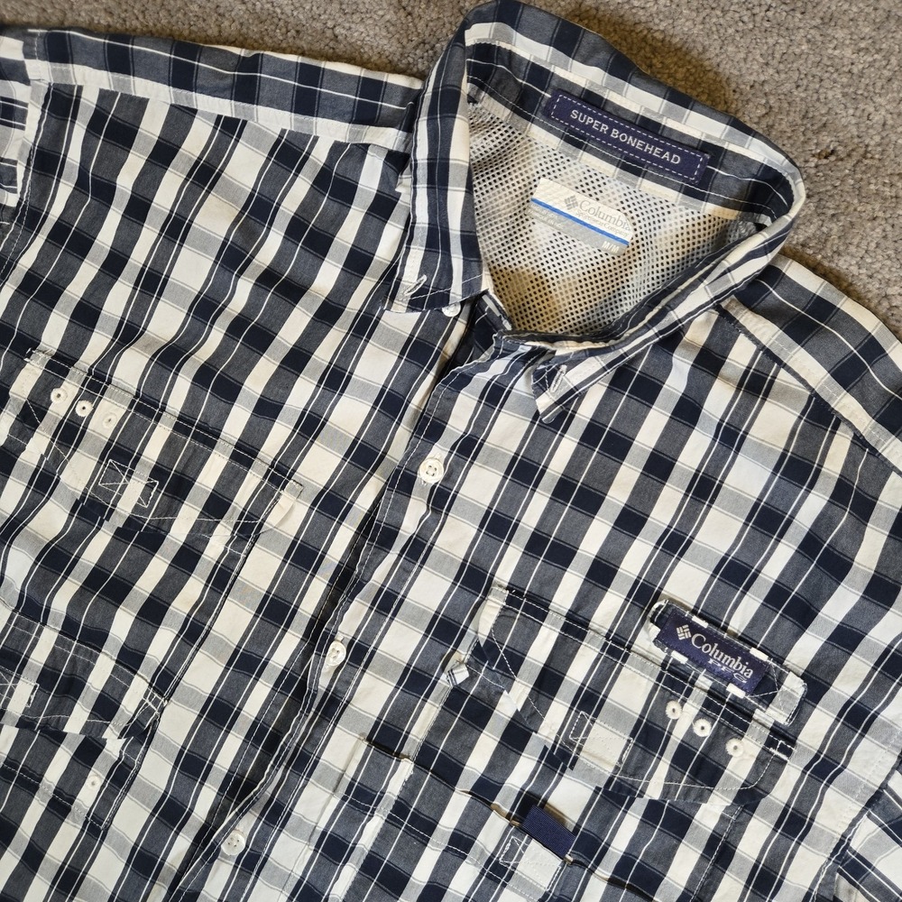 Columbia PFG Super Bonehead Mens Medium Short Sleeve Fishing Omni-Shade